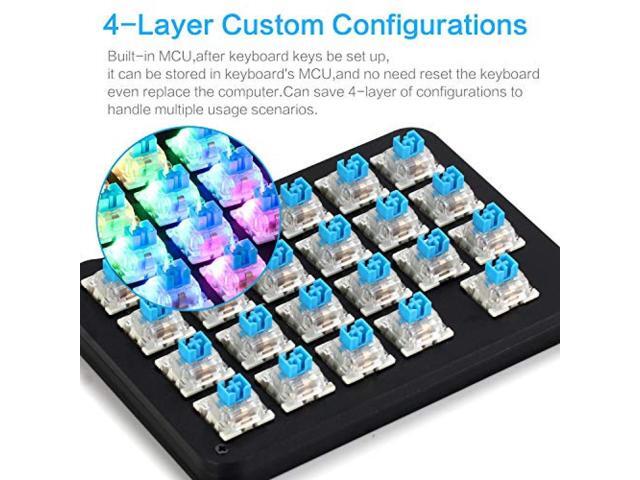 Fully programmable mechanical keyboard Customizable left hand gaming keyboard 23 key macro key RGB backlight one hand small keyboard shot cut key...