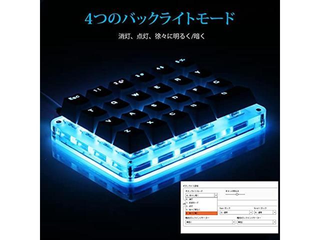 Full Programmable Mechanical Keyboard Customizable Gaming Keyboard 23 Keys Macro Keys Blue Backlight One-Handed Small Keyboard Shot Cut Keys DIY...