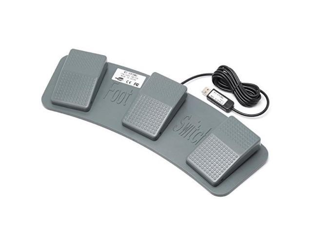 Root Earl Mechanical Switch Equipped USB Foot Pedal Switch 3 Pedal Gray RI-FP3MG