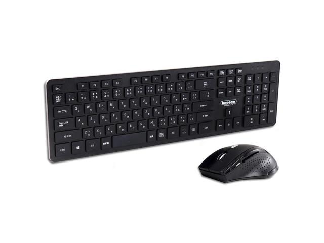 3R solution wireless keyboard 5 button mouse set 2.4GHz ergonomic Japanese 108 keys 800/1200 / 1600dpi black
