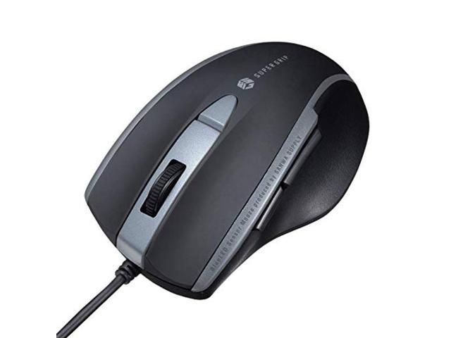Sanwa Supply Wired Mouse Quiet Blue LED 5 Button Medium Black MA-BL168BK