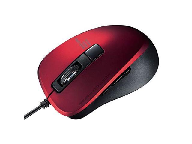 Sanwa Supply Mouse Quiet Wired Blue LED 5 Button Red MA-BL156R