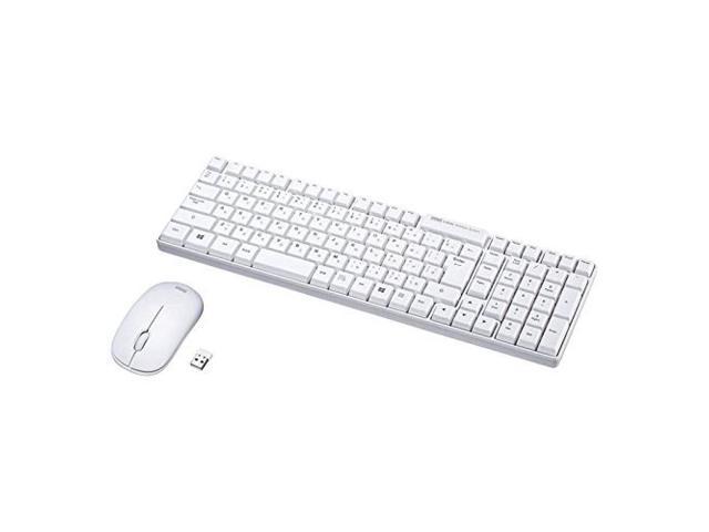 Sanwa Supply Keyboard with mouse wireless wireless Medium 4 buttons Blue LED Membrane white SKB-WL34SETW