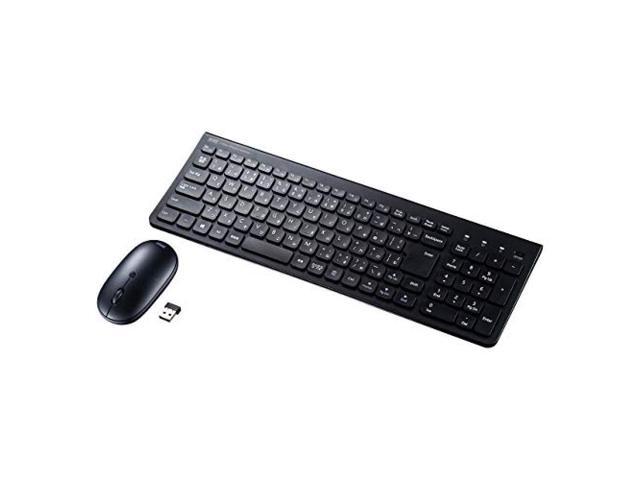 Sanwa Supply Wireless keyboard with mouse (with numeric keypad) USB connection 2.4GHz Rechargeable Japanese 103-key pantograph Black SKB-WL31SETBK