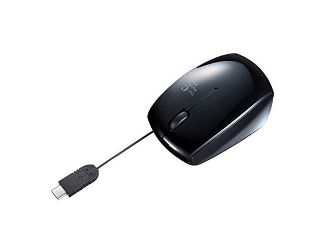 Sanwa Supply Blue LED Mouse (USB Type-C / Winding / Wired / Black) MA-BLC122BK