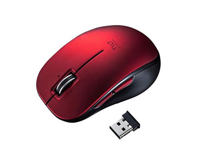 Sanwa Supply Wireless Mouse Quiet Tilt Wheel 5 Button Blue LED Small Red MA-WBL189R