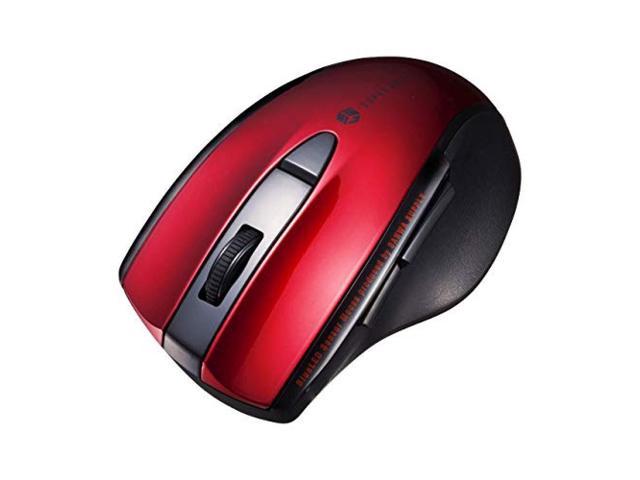 Sanwa Supply Bluetooth Mouse Quiet Blue LED 5 Button Medium Red MA-BTBL167R