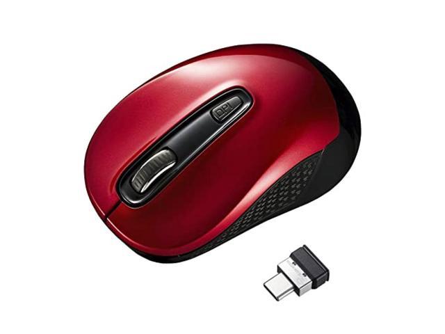 Sanwa Supply Wireless Type-C Blue LED Mouse (Red) MA-WBLC41R