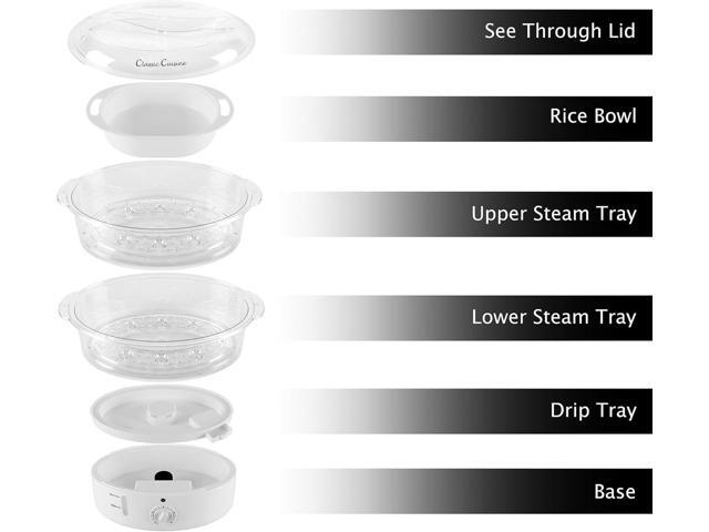 Vegetable Steamer Rice Cooker- 6.3 Quart Electric Steam Appliance with Timer for Healthy Fish, Eggs, Vegetables, Rice, Baby Food by Classic...