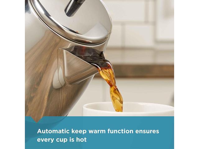 Farberware Electric Coffee Percolator, FCP240, Stainless Steel Basket, Automatic Keep Warm, No-Drip Spout, 4 Cup