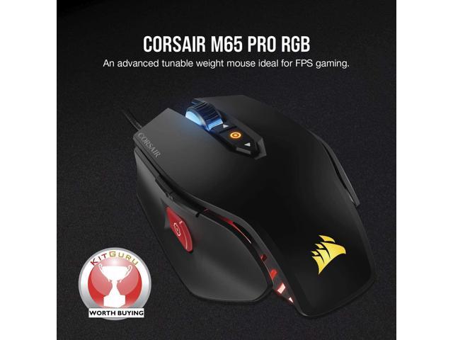 M65 Pro RGB - FPS Gaming Mouse - 12,000 DPI Optical Sensor - Adjustable DPI Sniper Button - Tunable Weights - Black (CH-9300011-NA)