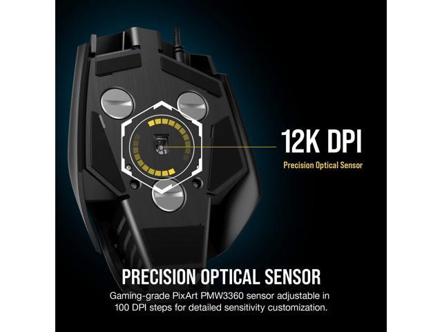 M65 Pro RGB - FPS Gaming Mouse - 12,000 DPI Optical Sensor - Adjustable DPI Sniper Button - Tunable Weights - Black (CH-9300011-NA)