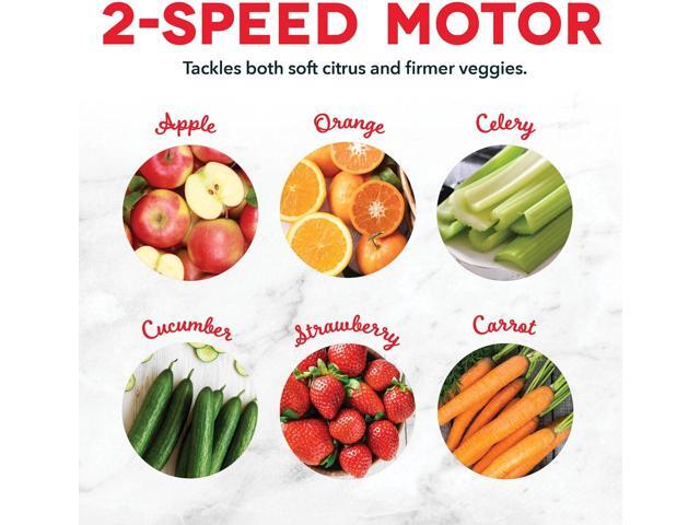 Dash Compact Centrifugal Juicer, Press Juicing Machine, 2-Speed, 2' Wide Feed Chute for Whole Fruit Vegetable, Anti-drip, Stainless Steel Sieve -...