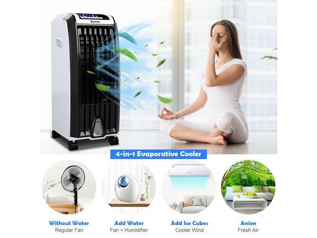 Evaporative Portable Air Cooler Fan Anion Humidify W/ Remote Control