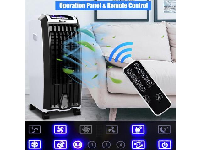 Evaporative Portable Air Cooler Fan Anion Humidify W/ Remote Control