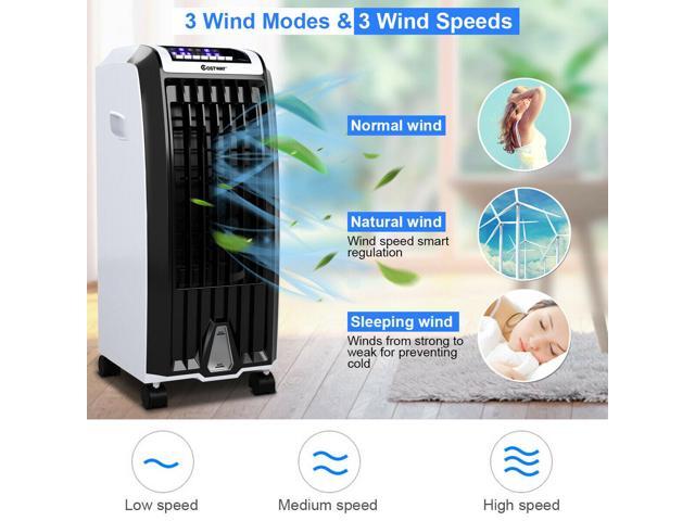 Evaporative Portable Air Cooler Fan Anion Humidify W/ Remote Control