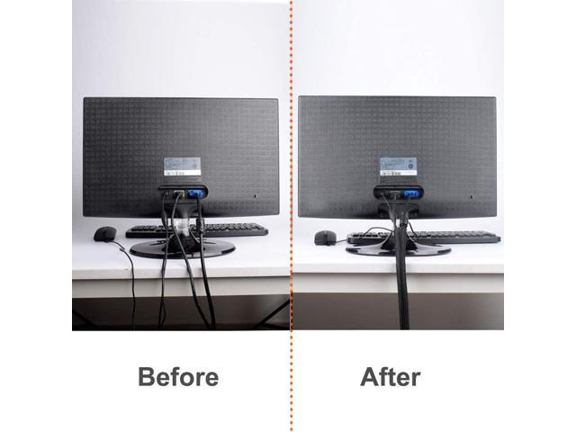 20ft - 1/2 inch Black Cable Sleeve, Cable Organizer for Desk PC TV Computer, Wire Protector Cable Wrap Cover, Cord Management for Home Office