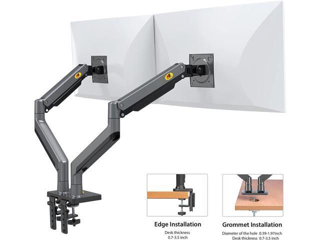 Dual Monitor Arm Ultra Wide Full Motion Swivel Monitor Mount with Gas Spring for 22''-32'' Monitors with Load Capacity from 4.4 to 33lbs for Each...