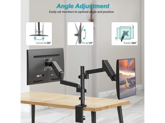 Dual Monitor Mount, Adjustable Gas Spring Arms VESA Desk Mount for 2 Monitors up to 32 inch, 17.6lbs Weight Capacity, Fully Adjustable for Home...