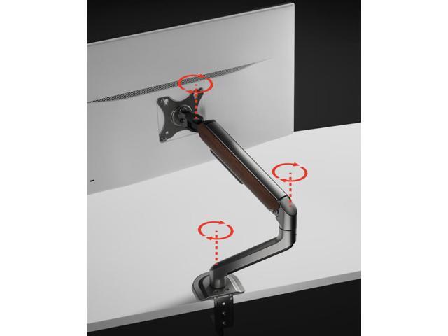 Single Monitor Arm, Monitor Desk Mount Fits 17 to 32 Inch, Adjustable Monitor Stand Holds 19.8lbs Height Adjustable Monitor Stand Black Brown