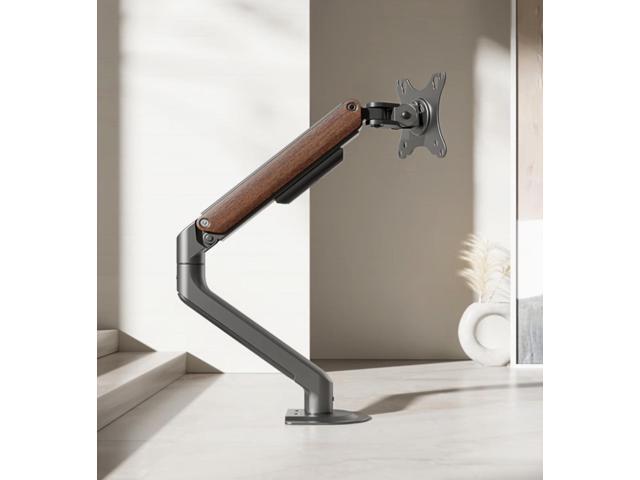 Single Monitor Arm, Monitor Desk Mount Fits 17 to 32 Inch, Adjustable Monitor Stand Holds 19.8lbs Height Adjustable Monitor Stand Black Brown
