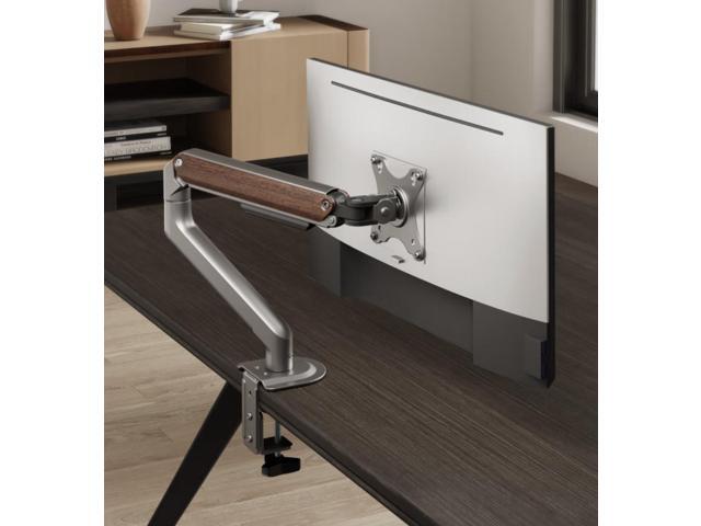 Single Monitor Arm, Monitor Desk Mount Fits 17 to 32 Inch, Adjustable Monitor Stand Holds 19.8lbs Height Adjustable Monitor Stand Black Brown