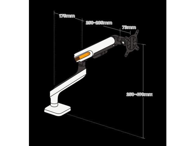 Single Monitor Arm, Monitor Desk Mount Fits 17 to 32 Inch, Adjustable Monitor Stand Holds 19.8lbs SUPERB SPRING-ASSISTED MONITOR ARM - Orange and...
