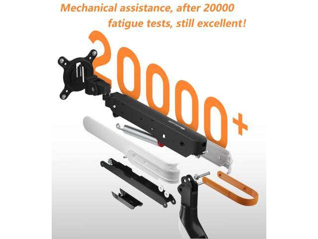 Single Monitor Arm, Monitor Desk Mount Fits 17 to 32 Inch, Adjustable Monitor Stand Holds 19.8lbs SUPERB SPRING-ASSISTED MONITOR ARM - Orange and...