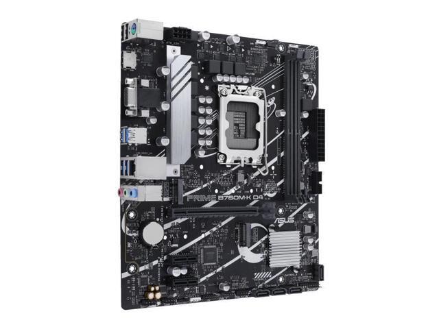 ASUS Prime B760M-K D4, LGA 1700 mATX motherboard with PCIe 4.0, two PCIe 4.0 M.2 slots, DDR4, Realtek 2.5Gb Ethernet, VGA, HDMI, SATA 6 Gbps,...