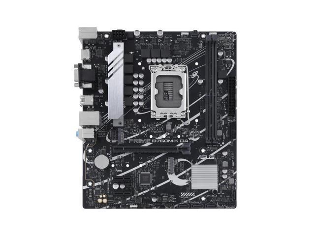 ASUS Prime B760M-K D4, LGA 1700 mATX motherboard with PCIe 4.0, two PCIe 4.0 M.2 slots, DDR4, Realtek 2.5Gb Ethernet, VGA, HDMI, SATA 6 Gbps,...