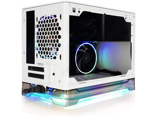 IN WIN A1 Lite White Mini-ITX Tower with Integrated ARGB Lighting with 2 complementary Sirius Loop ASL120 fans - Computer Chassis Case White