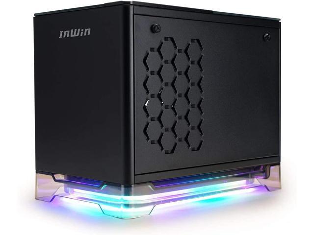 IN WIN A1 Lite White Mini-ITX Tower with Integrated ARGB Lighting with 2 complementary Sirius Loop ASL120 fans - Computer Chassis Case Black