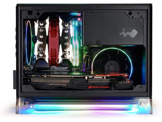IN WIN A1 Lite White Mini-ITX Tower with Integrated ARGB Lighting with 2 complementary Sirius Loop ASL120 fans - Computer Chassis Case Black