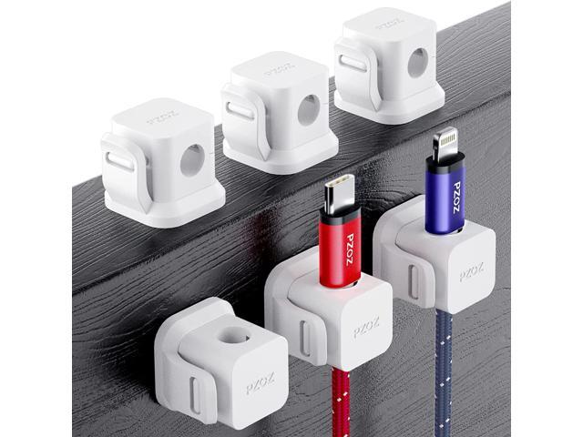 6 Pack Cord Organizer, Adhesive Charger Cable Clips, Wire Holder Keeper Organizer, Charging USB Cable Management for Home Office Desk Phone Car...