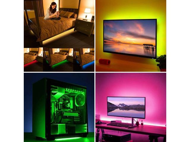 (2m/6.56ft) LED Strip Lights, USB Powered, SMD 5050 Flexible LED Lights, RGB Cuttable LED Strip Lights with Remote for 40-60in TV Backlight Strip...