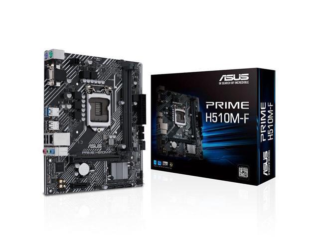 ASUS PRIME H510M-F Motherboard (mATX,Intel H510,LGA 1200,2 x DDR4,PCIe 4.0/3.0 x16, D-Sub, 4 x USB 3.2 Gen 1 Type-A, SATA 6 Gbps, Realtek,1Gb...