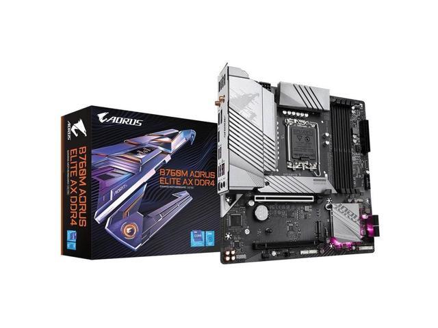 GIGABYTE B760M AORUS ELITE AX D4 LGA 1700 Intel B760 M-ATX Motherboard with DDR4, Dual M.2, PCIe 4.0, USB 3.2 Gen2X2 Type-C, Intel Wi-Fi 6E, 2.5GbE...