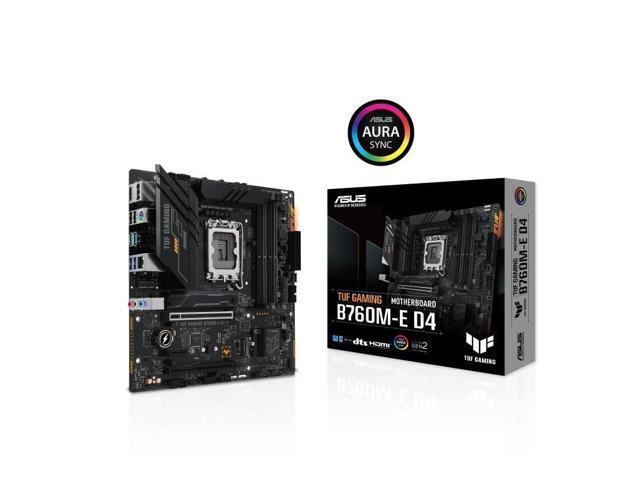 ASUS TUF GAMING B760M-E D4 Intel LGA1700 mATX Motherboard 128GB, 4xDDR4, 1 x PCIe 4.0 x16 slot, 2 x M.2 slots,4 x SATA,1xHDMI, 1xDP, 2.5Gb Ethernet