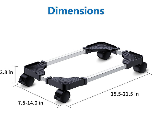 Computer Tower Stand - Adjustable PC Stand for Most Desktop Towers - Elevate and Organize Your Computer Tower with Desktop Stand - Mobile CPU Stand...