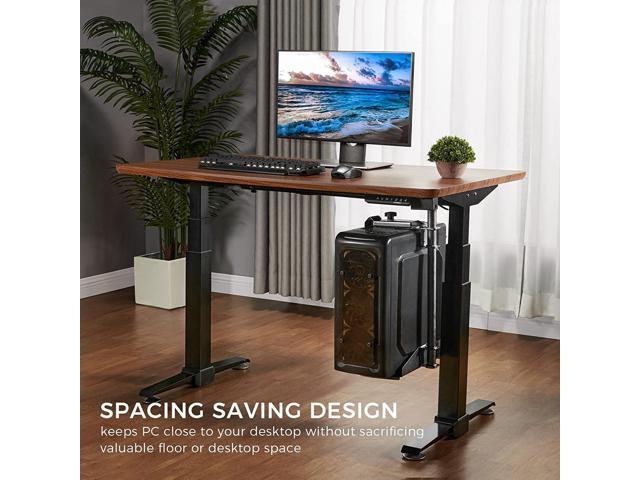 CPU Holder Under Desk Mount, Computer Tower Holder 360° Swivel Height & Width Adjustable, Holds up to 44 lbs, Fits Most Computer Tower, Black