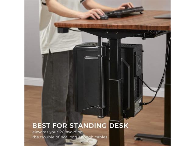 CPU Holder Under Desk Mount, Computer Tower Holder 360° Swivel Height & Width Adjustable, Holds up to 44 lbs, Fits Most Computer Tower, Black