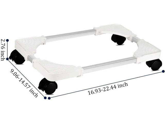 Computer Tower Stand - Adjustable PC Stand for Most Desktop Towers - Mobile CPU Stand PC Holder PC Cart PC Riser for Gamers and Students - White