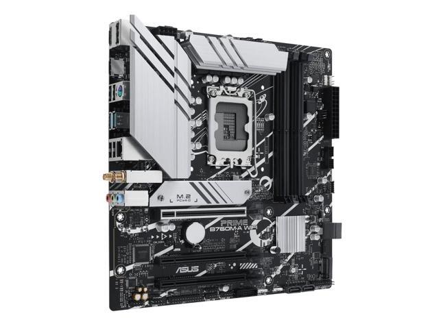 ASUS PRIME B760M-A WIFI (LGA 1700) mATX mortheboard with PCIe 4.0, DDR5, two M.2 slots, Realtek 2.5Gb Ethernet, Wi-Fi 6, DP/HDMI, SATA 6 Gbps, rear...