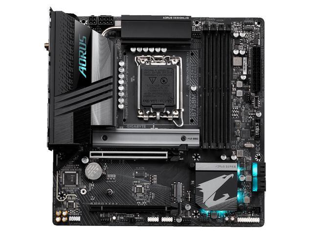 GIGABYTE B760M AORUS Pro AX (LGA 1700/ Intel/ B760/ M-ATX/ DDR5/ Dual M.2/ PCIe 4.0/ USB 3.2 Gen2X2 Type-C/Intel Wi-Fi 6E/ 2.5GbE LAN/Q-Flash...