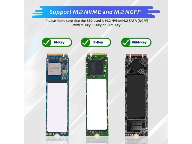 M.2 to USB Adapter M.2 NVME/NGFF Hard Drive USB3.1 Gen2 10Gbps USB to NVME PCI-E Converter Reader M Key & B+M Key Support UASP for 2280 2260 2242...