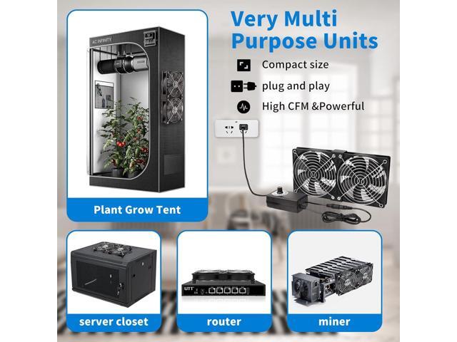 2X 120mm 12V Computer Fan with DC to AC 100V - 240V Speed Controller, Cooling for Window Cabinet Chassis Machine Server Workstation Refrigerator,...