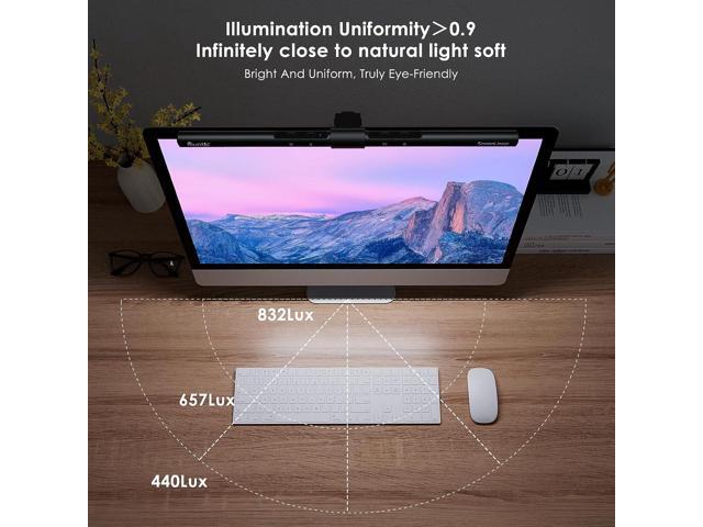Computer Monitor Lamp, Screen Monitor Light Bar for Eye Caring, e-Reading LED Task Lamp with Auto-Dimming & Stepless Hue Adjustment, Touch Control,...