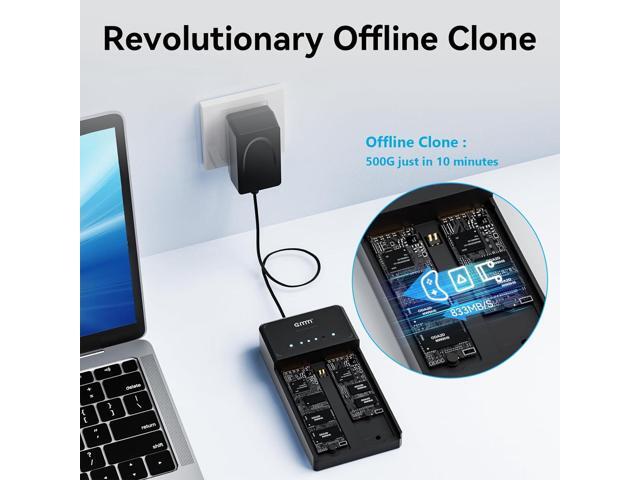 NVMe M.2 Duplicator Dual-Bay Clone Enclosure, Tool-Free USB to NVME Adapter with Cooling Fan, 10Gbps Docking Station NVMe Enclosure Support Offline...