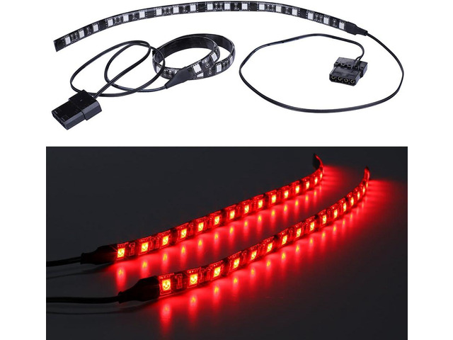 Computer Light LED Strip with Magnetic Design for PC Case Lighting Kit,Mid Tower and Full Tower use - 4Pack RED