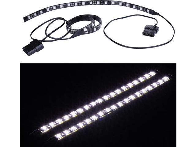 Computer Light LED Strip with Magnetic Design for PC Case Lighting Kit,Mid Tower and Full Tower use - 4Pack White